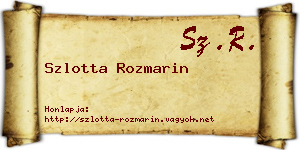 Szlotta Rozmarin névjegykártya
